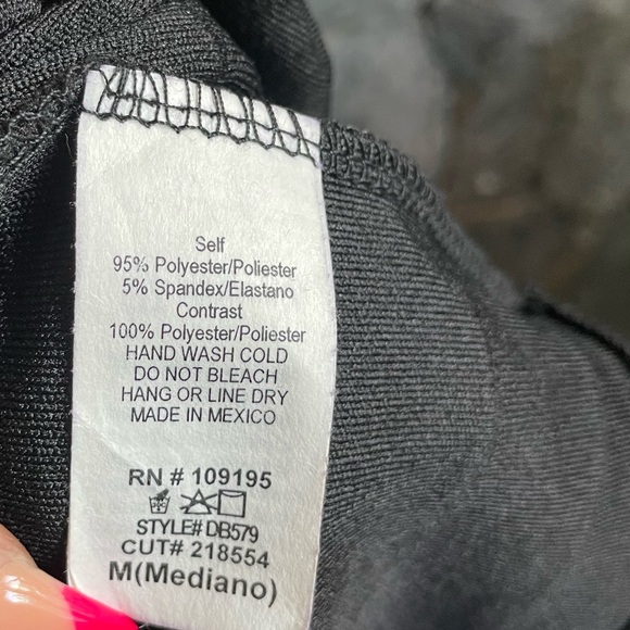 Love J polyester spandex sheer sleeve black mini dress size M - Picture 4 of 6